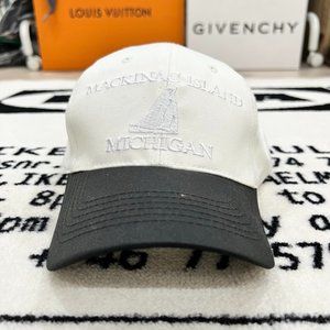 Mackinac Island Michigan Black & White Dad Hat
